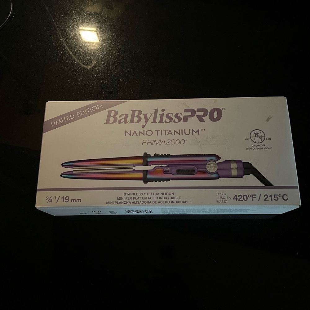 BaByliss Pro Nano Titanium Prima2000 3/4" Stainless Steel Mini LIMITED EDITION
